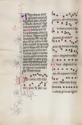 Missale: Fol. 111v, Contains Some Music as Part of Palm Sunday Liturgy