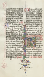 Missale: Fol. 387v: Death represented as a Skeleton with a Sickle, 1469