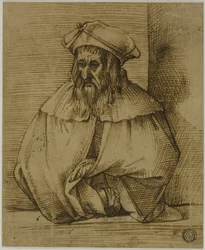 Half-Length Sketch of a Gentleman Wearing Hat and Cape