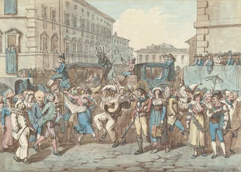 Carnival in Rome, illustration for Roman Costumes and Customs