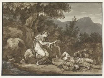 Colma Lamenting the Death of Salgar and Her Brother