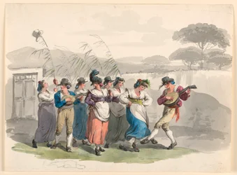 Saltarello Romano, Dancing Peasants In The Neighborhood Of Rome, 1807-08