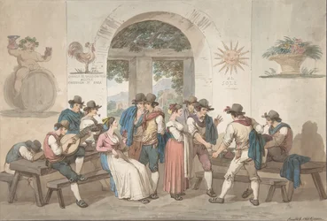 Interior of a Roman Inn, 1817