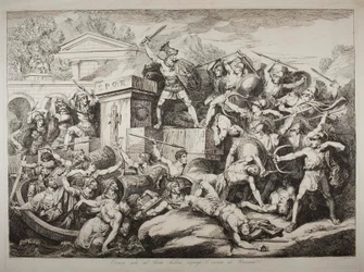Horatius Cocles Alone on the Ponte Sublicio Presses Back Lars Porsena