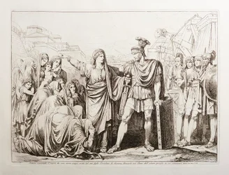 Veturia disarms her son Coriolan, freeing Rome from great danger