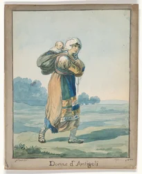 Woman from Antigoli, illustration for Roman Costumes and Customs