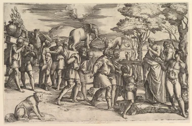Melchizadek Offering Bread and Wine to Abraham