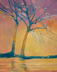 Vibrant Twilight Trees
