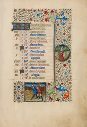 August Calendar Page; Threshing; Virgo