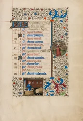 September Calendar Page; Making Wine; Libra