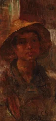 Young Man with Straw Hat