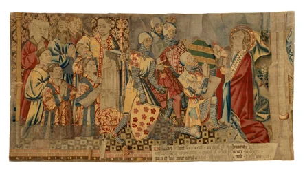 Tapestry fragments from a tapestry depicting The Seven Sacraments