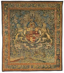Verdure tapestry with the Arms of Robert Dudley, Earl of Leicester