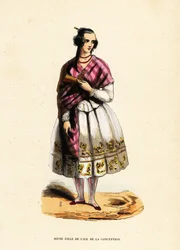 Young Mapuche girl of the city of Concepcion, Chile