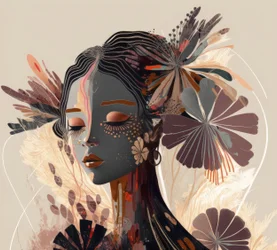 Serene Floral Portrait