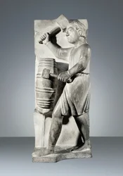August, statue from Cycle of Months, Baptistery of Parma