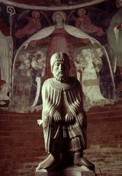 January, from a statuary calendar of the Labours of the Months, c.1200