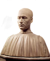 Bust of Philippe Strozzi (or Filippo) (1489-1538), Italian Condottiere and Politician. Marble Sculpture by Benedetto da Maiano (1442-1497). 15th Century. Paris, Louvre Museum.
