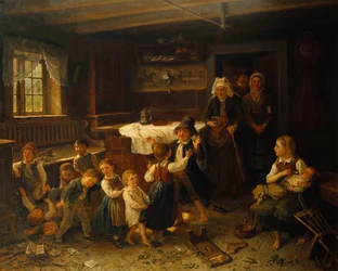 Children Playing in an Interior