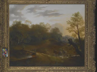 Pony Cart Crossing a Woodland Brook
