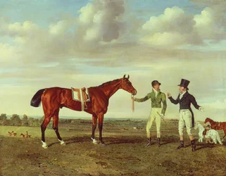 Zinganee held by Sam Chifney Junior with the owner Mr. William Chifney, at Newmarket