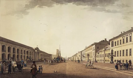 View of Nevsky Prospekt near the Gostiny Dvor in Saint Petersburg, 1799