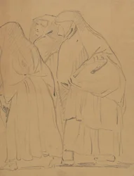 Study of a Group of Robed, Standing Figures