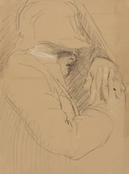 Study of a Sleeping Man, with a Hat and Clasped Hands