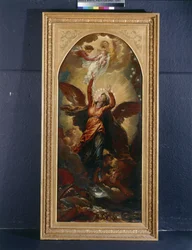 The Woman Clothed with the Sun Fleeth from the Persecution of the Dragon