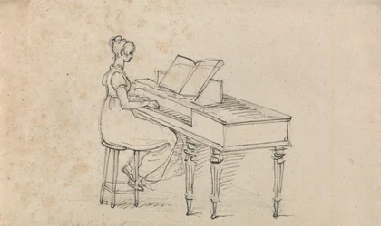 Woman at a Square Piano