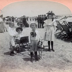 USA, Atlantic City: Children Play on the Beach of Atlantic City