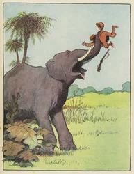 Elephant Attacking a Hunter