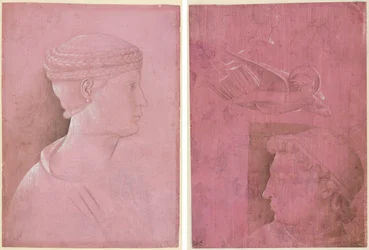 Bust of a Woman (recto); Head of a Man, Two Studies of a Woman