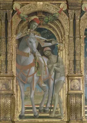 St. Martin sharing his cloak with the beggar (detail)