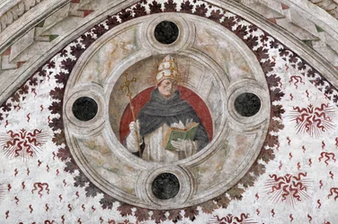 Representation of a Dominican Pope (Innocent V or Benoit XI) Fresco by Bernardino Zenale and Bernardino Butinone