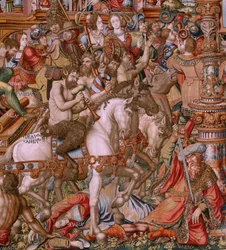 Series The Honours. Infamy. Sixth tapestry in the series. Ca 1550.