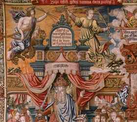 The Honours; Nobility. Fourth tapestry in the series. Ca 1550