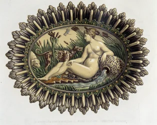 The Nymph of Fontainebleau - Ceramic Plate, in 