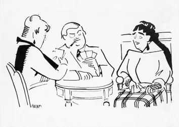 Card game, illustration for Cheri, novel by Sidonie-Gabrielle Colette