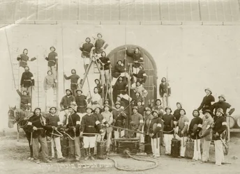 A Group Shot of Firemen at Zichron Yaacov, c.1898-1900