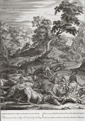 Acteon turned into a Stag, and devoured by his dogs