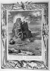 Enceladus in Battle at Mount Etna (engraving)