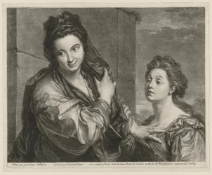 Woman pushes another away with her hand