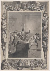 Le Lutrin: A Night Scene with Boirude, Brontin, and L