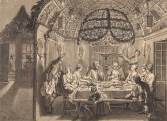 Meal in the Tabernacle during the Feast of Tabernacles