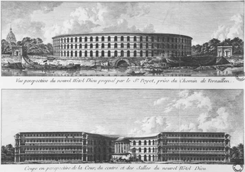 Project for the Transfer of a New Hotel-Dieu on the Ile aux Cygnes, Paris, c.1787