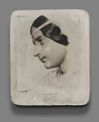Lithographic Stone for Head of a Woman for a Model Book