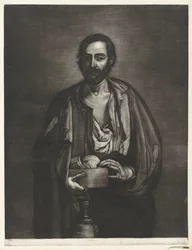 Beggar Philosopher with Wooden Bowl and Wine Bottle