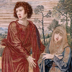 Flemish tapestry. Series Dais of Charles V. Christ of Mercy. Tapestry panel behind the dais. Model Bernard van Orley. Manufacture Pieter de Pannemaker, Brussels. 1518-1524.