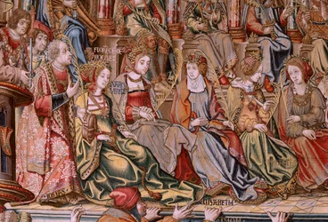 Flemish tapestry. Series The Honours. Honour. Second tapestry in the series. Model Cartoonists from the circle of Bernard van Orley and Jan Gossaert. Manufacture Pieter van Aelst, Brussels. Ca 1550